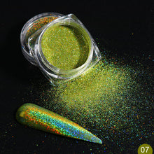 Load image into Gallery viewer, 1g Glitter for Nails Holographic Dip Powder Mirror Polishing Chrome Pigments Nail Art Decorations Laser Dazzling Dust LA1028-1