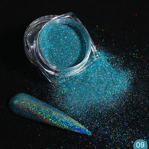 1g Glitter for Nails Holographic Dip Powder Mirror Polishing Chrome Pigments Nail Art Decorations Laser Dazzling Dust LA1028-1