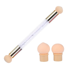 Load image into Gallery viewer, 1pcs Double Head Gradient Nail Brushes Mirror Glitter Handle Acrylic Polish Picker Pen Manicure Dotting Blooming Sponge CH945