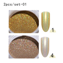 Load image into Gallery viewer, 1g Holographic Nail Powder Glitter Laser Holo Shimmer Nail Art Decorations Manicure Shining Chrome Pigment