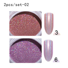 Load image into Gallery viewer, 1g Holographic Nail Powder Glitter Laser Holo Shimmer Nail Art Decorations Manicure Shining Chrome Pigment