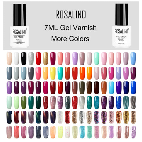 ROSALIND Gel Nail Polish Hybrid Varnish All For Manicure Semi Permanent Nails Art Gel Nail Polish Gellak Top Coat Primer