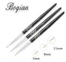 Load image into Gallery viewer, BQAN Professional 5mm/7mm/9mm Nail Brush Hand Draw Tips Drawing Line Painting Pen Tools Manicure Nail Art Brush Decoration