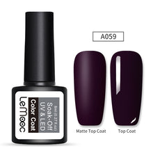 Load image into Gallery viewer, LEMOOC 8ml Matte Top Coat Color UV Gel Nail Polish Gray Series Semi Permanent Soak Off UV Gel Varnish DIY Nail Art Gel Paint