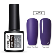 Load image into Gallery viewer, LEMOOC 8ml Matte Top Coat Color UV Gel Nail Polish Gray Series Semi Permanent Soak Off UV Gel Varnish DIY Nail Art Gel Paint
