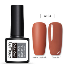 Load image into Gallery viewer, LEMOOC 8ml Matte Top Coat Color UV Gel Nail Polish Gray Series Semi Permanent Soak Off UV Gel Varnish DIY Nail Art Gel Paint
