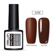 Load image into Gallery viewer, LEMOOC 8ml Matte Top Coat Color UV Gel Nail Polish Gray Series Semi Permanent Soak Off UV Gel Varnish DIY Nail Art Gel Paint