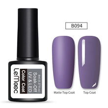Load image into Gallery viewer, LEMOOC 8ml Matte Top Coat Color UV Gel Nail Polish Gray Series Semi Permanent Soak Off UV Gel Varnish DIY Nail Art Gel Paint