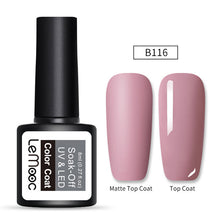 Load image into Gallery viewer, LEMOOC 8ml Matte Top Coat Color UV Gel Nail Polish Gray Series Semi Permanent Soak Off UV Gel Varnish DIY Nail Art Gel Paint