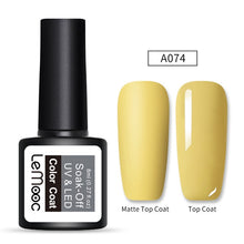 Load image into Gallery viewer, LEMOOC 8ml Matte Top Coat Color UV Gel Nail Polish Gray Series Semi Permanent Soak Off UV Gel Varnish DIY Nail Art Gel Paint