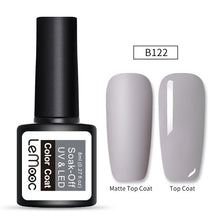 Load image into Gallery viewer, LEMOOC 8ml Matte Top Coat Color UV Gel Nail Polish Gray Series Semi Permanent Soak Off UV Gel Varnish DIY Nail Art Gel Paint