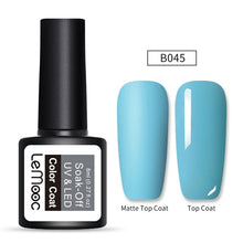 Load image into Gallery viewer, LEMOOC 8ml Matte Top Coat Color UV Gel Nail Polish Gray Series Semi Permanent Soak Off UV Gel Varnish DIY Nail Art Gel Paint