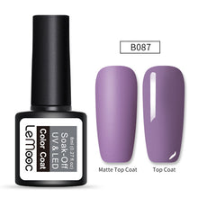 Load image into Gallery viewer, LEMOOC 8ml Matte Top Coat Color UV Gel Nail Polish Gray Series Semi Permanent Soak Off UV Gel Varnish DIY Nail Art Gel Paint