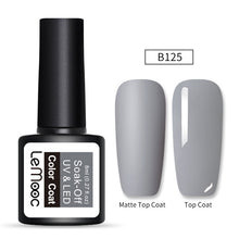 Load image into Gallery viewer, LEMOOC 8ml Matte Top Coat Color UV Gel Nail Polish Gray Series Semi Permanent Soak Off UV Gel Varnish DIY Nail Art Gel Paint