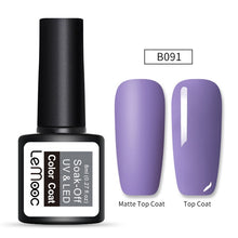 Load image into Gallery viewer, LEMOOC 8ml Matte Top Coat Color UV Gel Nail Polish Gray Series Semi Permanent Soak Off UV Gel Varnish DIY Nail Art Gel Paint