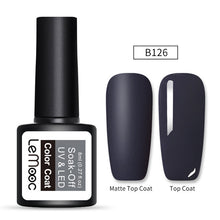 Load image into Gallery viewer, LEMOOC 8ml Matte Top Coat Color UV Gel Nail Polish Gray Series Semi Permanent Soak Off UV Gel Varnish DIY Nail Art Gel Paint