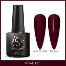 Load image into Gallery viewer, RBAN NAIL 8ML Color UV Gel Nail Polish Matt Top Coat Hybrid Nails Gel Soak Off Long Lasting Nail Art Gel Varnish Lacquer Tools