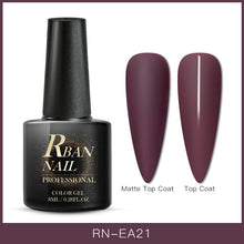 Load image into Gallery viewer, RBAN NAIL 8ML Color UV Gel Nail Polish Matt Top Coat Hybrid Nails Gel Soak Off Long Lasting Nail Art Gel Varnish Lacquer Tools