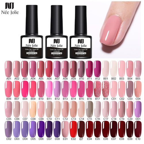 NEE JOLIE 60 Colors 8ml Gel Nail Polish LED UV Gel For Nail Gray Red Pink Soak Off Nail Art Varnish Hybrid Nail Gel Polish