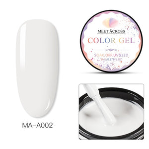 MEET ACROSS Poly Quick Extension UV Gel Set Clear White Pink Builder Nail Gel Polish for Nail Extensions Nail Forms Acrylic Tips