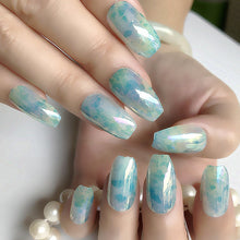 Load image into Gallery viewer, Wholesale Coffin Fake Nails Matte Wine Red Frosted Press On Nails Coloured White Black Peacock blue False Nails 27 Colors