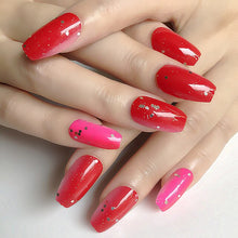 Load image into Gallery viewer, Wholesale Coffin Fake Nails Matte Wine Red Frosted Press On Nails Coloured White Black Peacock blue False Nails 27 Colors