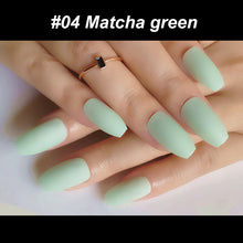 Load image into Gallery viewer, Wholesale Coffin Fake Nails Matte Wine Red Frosted Press On Nails Coloured White Black Peacock blue False Nails 27 Colors