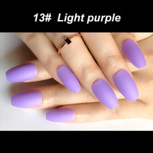 Load image into Gallery viewer, Wholesale Coffin Fake Nails Matte Wine Red Frosted Press On Nails Coloured White Black Peacock blue False Nails 27 Colors
