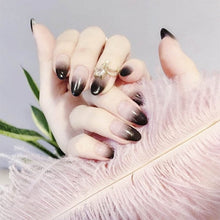 Load image into Gallery viewer, 24pcs Fashion Fake Nails with Glue For Girls Candy Color Grey  DIY Nail Art Tips 3D Moon Style Design Build press on nails short