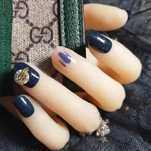 Load image into Gallery viewer, 24pcs Fashion Fake Nails with Glue For Girls Candy Color Grey  DIY Nail Art Tips 3D Moon Style Design Build press on nails short