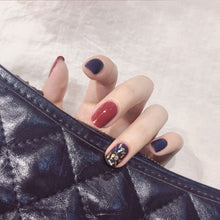Load image into Gallery viewer, 24pcs Fashion Fake Nails with Glue For Girls Candy Color Grey  DIY Nail Art Tips 3D Moon Style Design Build press on nails short