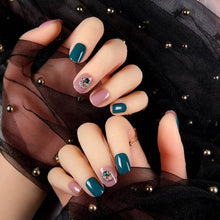 Load image into Gallery viewer, 24pcs Fashion Fake Nails with Glue For Girls Candy Color Grey  DIY Nail Art Tips 3D Moon Style Design Build press on nails short