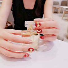 Load image into Gallery viewer, 24pcs Fashion Fake Nails with Glue For Girls Candy Color Grey  DIY Nail Art Tips 3D Moon Style Design Build press on nails short