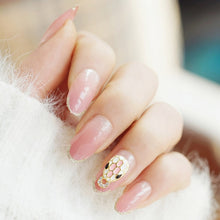 Load image into Gallery viewer, 24pcs Fashion Fake Nails with Glue For Girls Candy Color Grey  DIY Nail Art Tips 3D Moon Style Design Build press on nails short