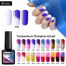 Load image into Gallery viewer, BUKAKI Temperature Change Color Thermal Gel Varnish UV Led Nail Gel Polish Soak Off UV Gel Nail Polish Chameleon Lacquer