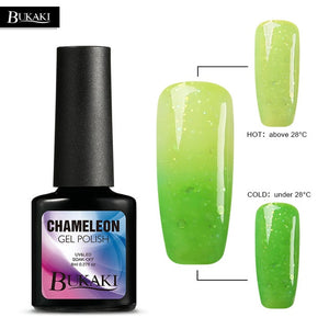BUKAKI Temperature Change Color Thermal Gel Varnish UV Led Nail Gel Polish Soak Off UV Gel Nail Polish Chameleon Lacquer