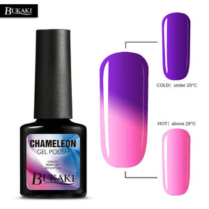BUKAKI Temperature Change Color Thermal Gel Varnish UV Led Nail Gel Polish Soak Off UV Gel Nail Polish Chameleon Lacquer