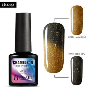 BUKAKI Temperature Change Color Thermal Gel Varnish UV Led Nail Gel Polish Soak Off UV Gel Nail Polish Chameleon Lacquer