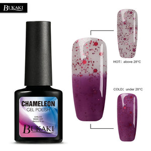 BUKAKI Temperature Change Color Thermal Gel Varnish UV Led Nail Gel Polish Soak Off UV Gel Nail Polish Chameleon Lacquer