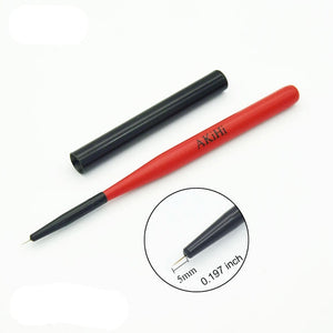 AKiHI Nail Art Painting Draw Brush with Metal Cap Professional Acrylic UV Gel Nail Polish Manicure Pen Liner Flat Round