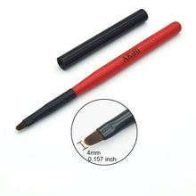 Load image into Gallery viewer, AKiHI Nail Art Painting Draw Brush with Metal Cap Professional Acrylic UV Gel Nail Polish Manicure Pen Liner Flat Round