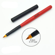 Load image into Gallery viewer, AKiHI Nail Art Painting Draw Brush with Metal Cap Professional Acrylic UV Gel Nail Polish Manicure Pen Liner Flat Round