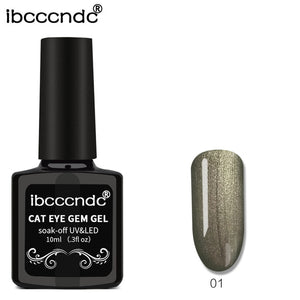 IBCCCNDC 10ml 3D Cat Eye Gem Nail Polish Magnetic Gel Soak Off Nail Gel Polish Semi Vernis Permanant Gel Varnish Lacuqer Gellak