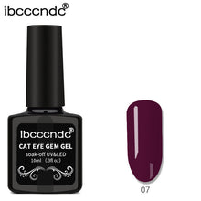 Load image into Gallery viewer, IBCCCNDC 10ml 3D Cat Eye Gem Nail Polish Magnetic Gel Soak Off Nail Gel Polish Semi Vernis Permanant Gel Varnish Lacuqer Gellak