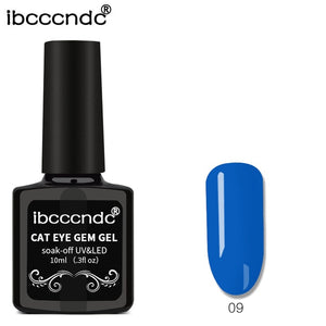 IBCCCNDC 10ml 3D Cat Eye Gem Nail Polish Magnetic Gel Soak Off Nail Gel Polish Semi Vernis Permanant Gel Varnish Lacuqer Gellak