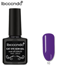 Load image into Gallery viewer, IBCCCNDC 10ml 3D Cat Eye Gem Nail Polish Magnetic Gel Soak Off Nail Gel Polish Semi Vernis Permanant Gel Varnish Lacuqer Gellak