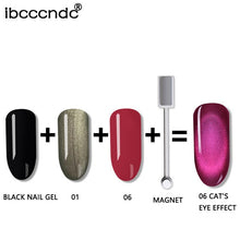 Load image into Gallery viewer, IBCCCNDC 10ml 3D Cat Eye Gem Nail Polish Magnetic Gel Soak Off Nail Gel Polish Semi Vernis Permanant Gel Varnish Lacuqer Gellak