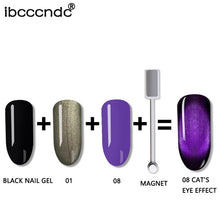 Load image into Gallery viewer, IBCCCNDC 10ml 3D Cat Eye Gem Nail Polish Magnetic Gel Soak Off Nail Gel Polish Semi Vernis Permanant Gel Varnish Lacuqer Gellak