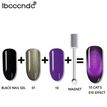 Load image into Gallery viewer, IBCCCNDC 10ml 3D Cat Eye Gem Nail Polish Magnetic Gel Soak Off Nail Gel Polish Semi Vernis Permanant Gel Varnish Lacuqer Gellak