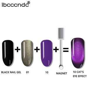IBCCCNDC 10ml 3D Cat Eye Gem Nail Polish Magnetic Gel Soak Off Nail Gel Polish Semi Vernis Permanant Gel Varnish Lacuqer Gellak